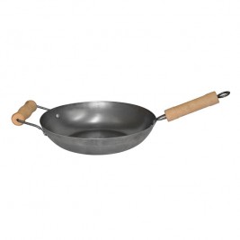 Varnished plated Wok with two handle