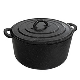 Cast iron varnish enamel casserole with cover