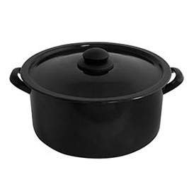 Black saucepan with cover