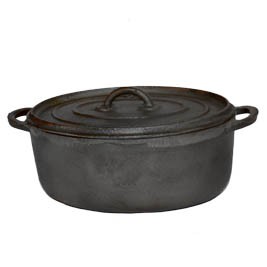 Cast iron varnish casserole with cover