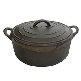 Cast iron varnish casserole with cover